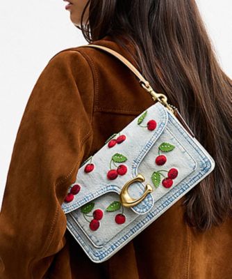 ＜COACH＞タビー　ショルダー　バッグ　２６・チェリー　エンブロイダリー